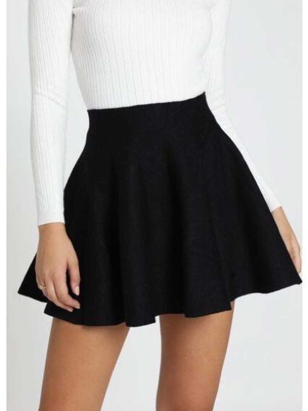 H&M Divided Black Circle Skater Mini Skirt